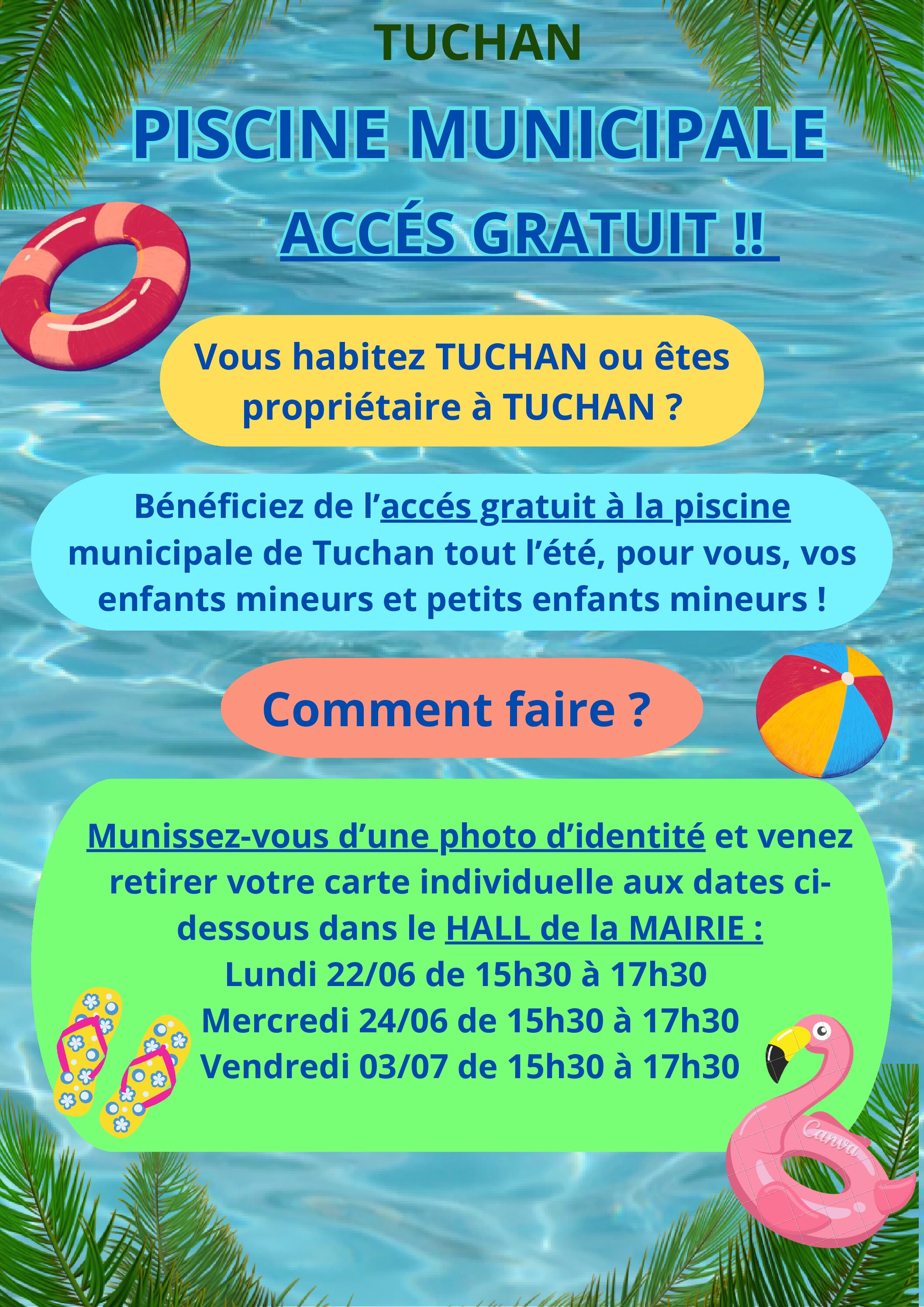ENTREE GRATUITE PISCINE 2026